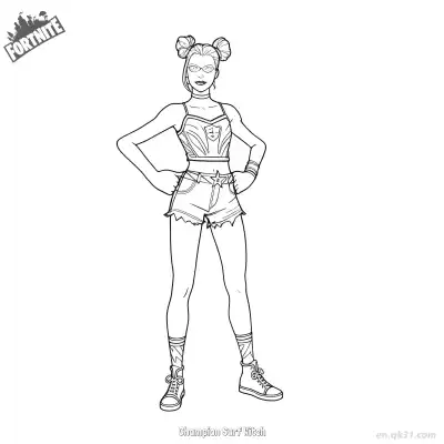 Free printable Champion Surf Witch 02 Coloring Page - Free PDF Printable Fortnite Coloring Sheets coloring page
